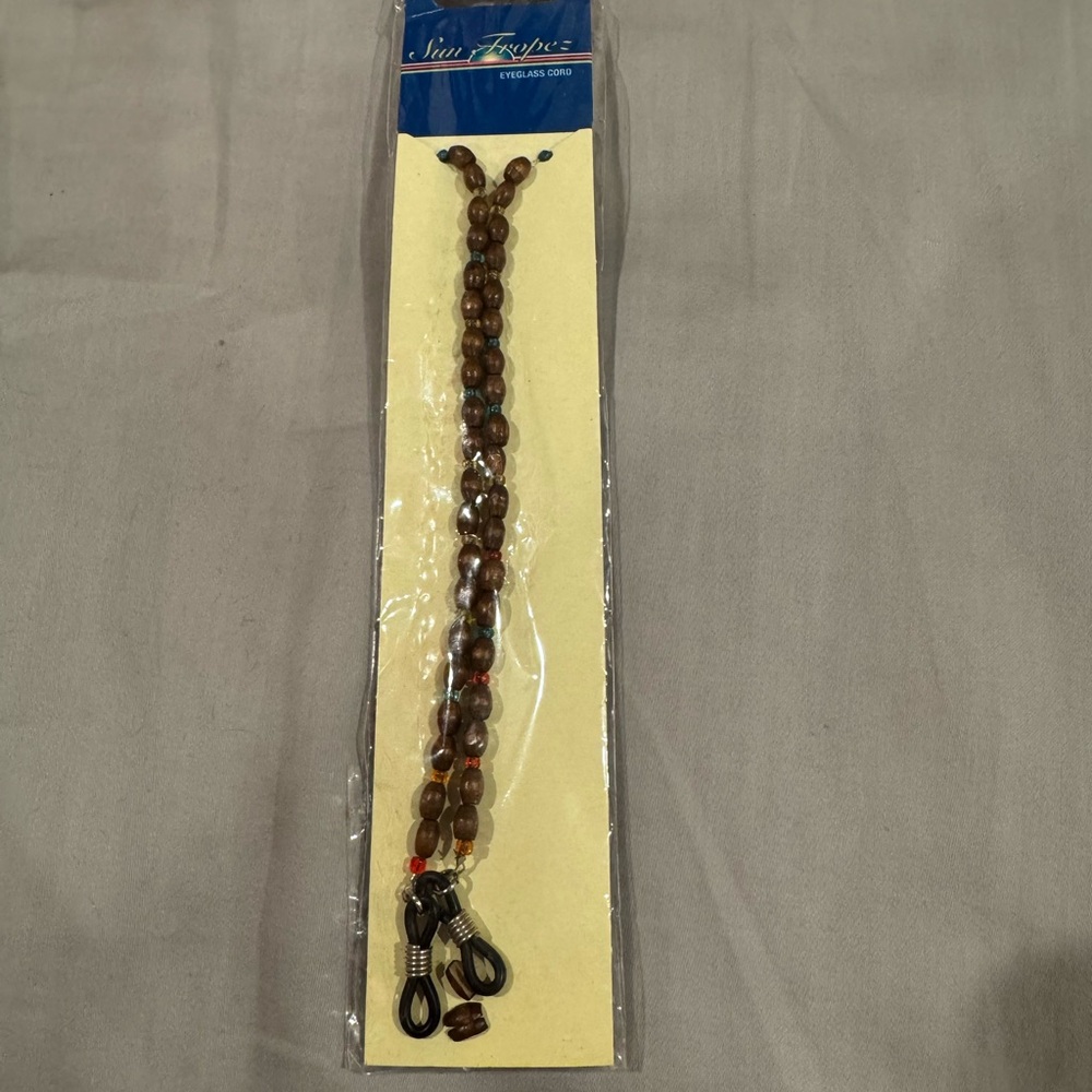 NWT Elegant Brown Beaded Eyeglass Chord